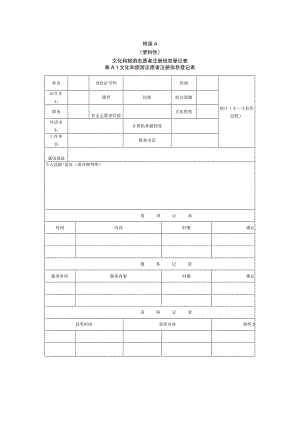 文化和旅游志愿者注册信息登记表、服务组织、团体及志愿者评价指标及说明.docx