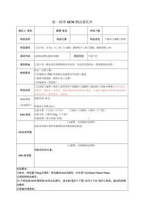 致一纳米SEM测试委托单.docx