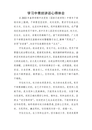 学习中青班讲话心得体会.docx
