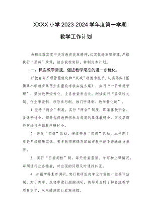 小学2023-2024学年度第一学期教学工作计划.docx