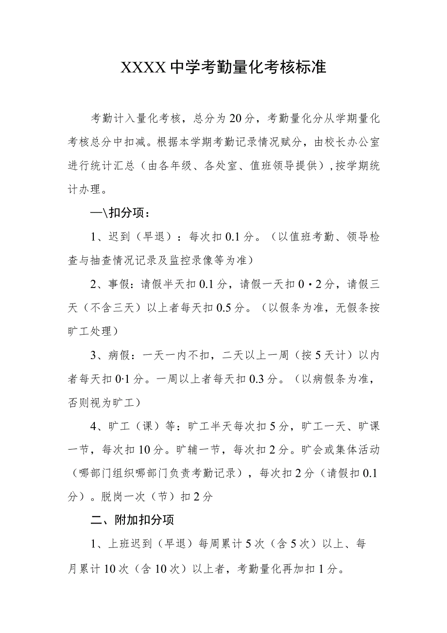 中学考勤量化考核标准.docx_第1页