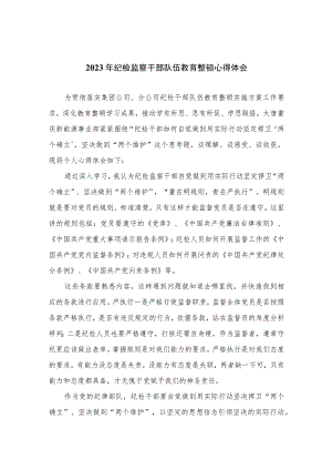 2023年纪检监察干部队伍教育整顿心得体会范文范文(精选10篇模板).docx