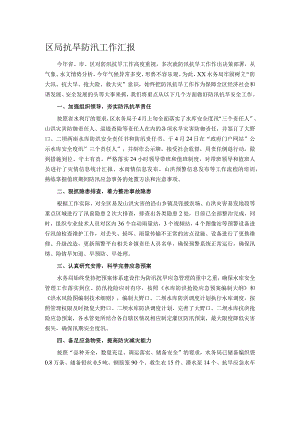 区局抗旱防汛工作汇报.docx