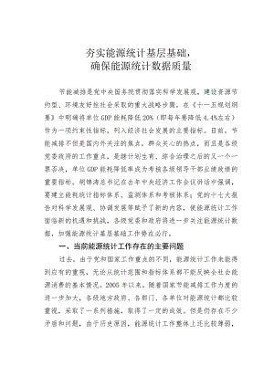 夯实能源统计基层基础确保能源统计数据质量.docx