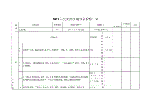年度主要机电设备检修计划.docx