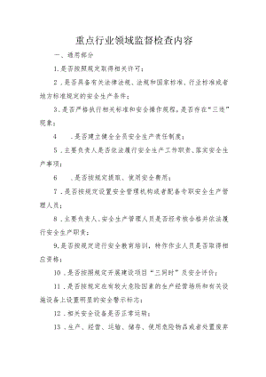重点行业领域监督检查内容.docx