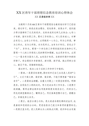 青年干部理想信念教育培训心得体会.docx