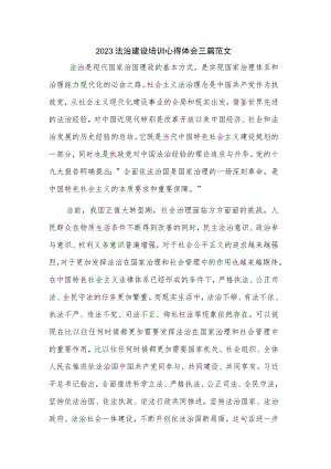 2023法治建设培训心得体会三篇范文.docx