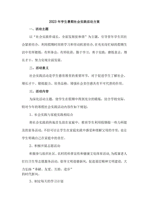 2023年乡镇学校学生暑期社会实践活动方案 （3份）.docx
