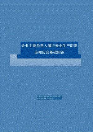 企业主要负责人履行安全生产职责应知应会基础知识.docx