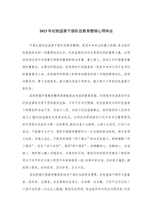 2023年纪检监察干部队伍教育整顿心得体会范文(精选共10篇).docx