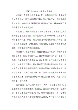 2023年加强节约用水工作简报.docx