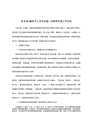 县x局2023年上半年创建一流营商环境工作总结 .docx