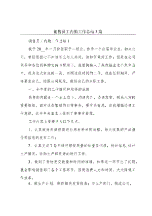 销售员工内勤工作总结3篇.docx