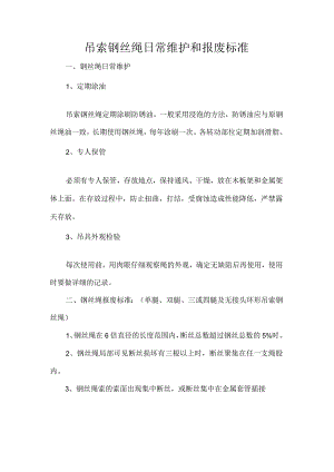吊索钢丝绳日常维护和报废标准.docx