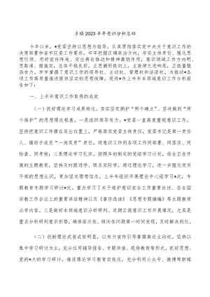 乡镇2023半年意识分析总结.docx