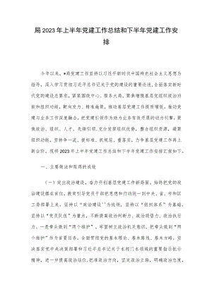 局2023年上半年党建工作总结和下半年党建工作安排.docx