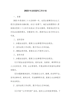 2023年法院宣传工作计划.docx