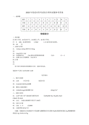 2023综理适应答案.docx