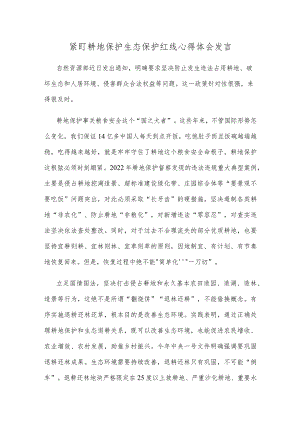 紧盯耕地保护生态保护红线心得体会发言.docx