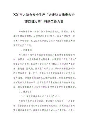 XX市人防办安全生产“大走访大排查大治理百日攻坚”行动工作方案.docx