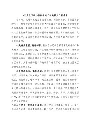 XX局上下联动积极推进“和美城乡”新篇章.docx