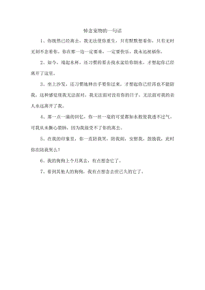 悼念宠物的一句话.docx