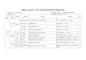 2023老工伤专项资金绩效评价指标体系.docx
