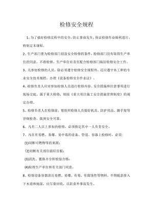 检修安全规程模板范本.docx