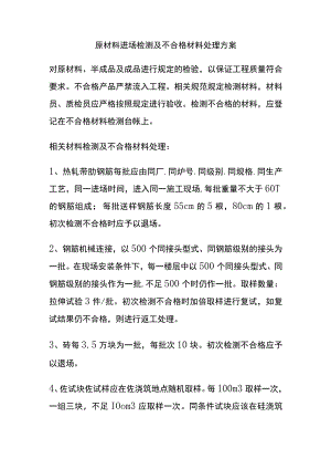 原材料进场检测及不合格材料处理方案全.docx