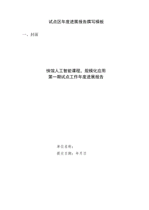 试点区年度进展报告撰写模板.docx