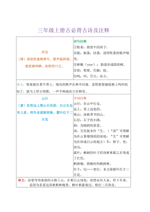 三年级上册古必背古诗及注释.docx