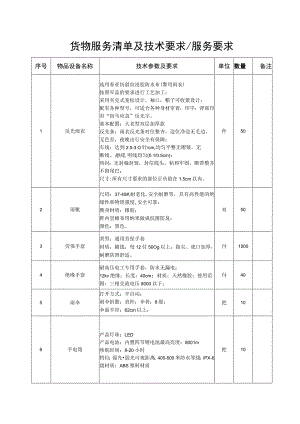 货物服务清单及技术要求服务要求.docx