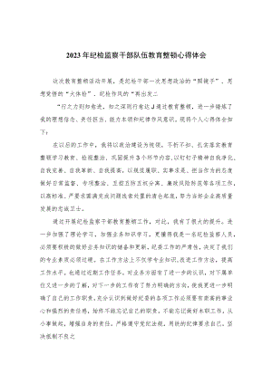 【2023纪检教育整顿】2023年纪检监察干部队伍教育整顿心得体会最新精选版【四篇】.docx