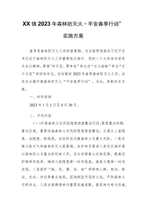 XX镇2023年森林防灭火“平安春季行动” 实施方案.docx