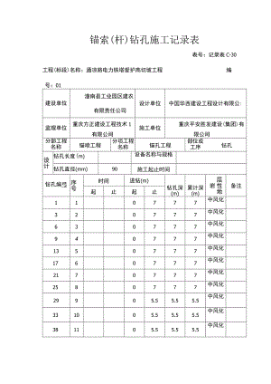 锚索(杆)成孔施工记录表.docx