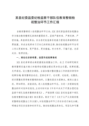 某县纪委监委纪检监察干部队伍教育整顿检视整治环节工作汇报.docx