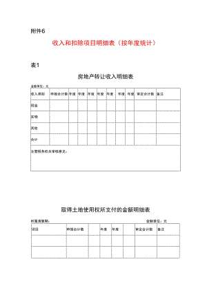 收入和扣除项目明细表（按年度统计）.docx