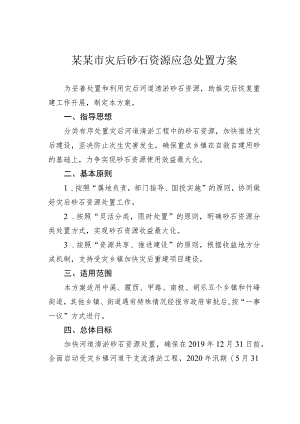 某某市灾后砂石资源应急处置方案.docx