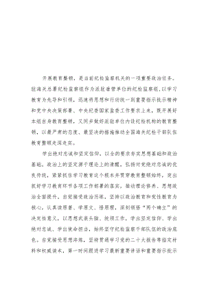 关于2023年纪检监察干部队伍教育整顿活动心得体会范文两篇.docx