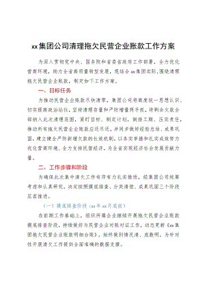 ××集团公司清理拖欠民营企业账款工作方案.docx