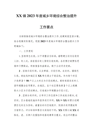 XX镇2023年度城乡环境综合整治提升工作要点.docx
