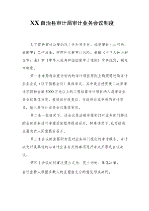 XX自治县审计局审计业务会议制度.docx