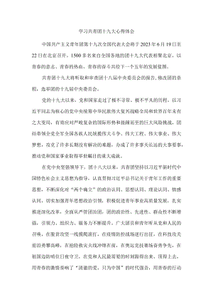 学习共青团第十九次全国代表大会心得体会三.docx