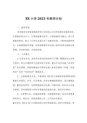 XX小学2023年教学计划.docx