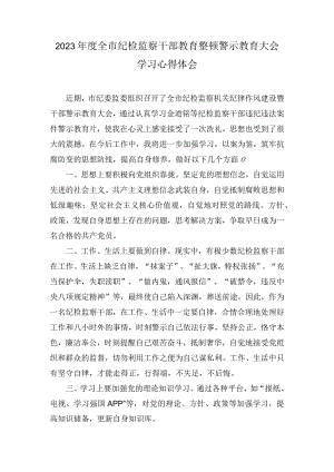 2023年度全市纪检监察干部教育整顿警示教育大会学习心得体会和个人党性分析报告汇编（4篇）.docx