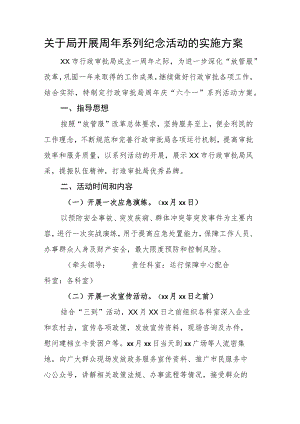 关于局开展周年系列纪念活动的实施方案.docx
