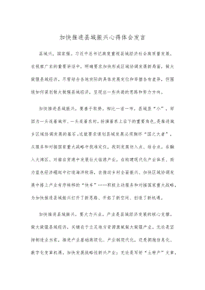 加快推进县域振兴心得体会发言.docx