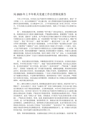 局2023年上半年机关党建工作自查情况报告.docx