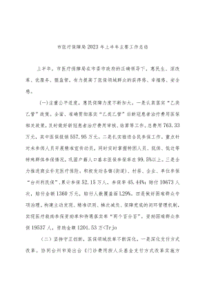 市医疗保障局2023年上半年主要工作总结.docx